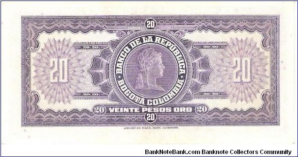 Banknote from Colombia year 1963