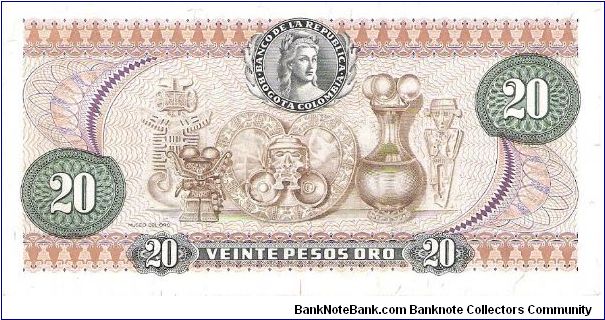 Banknote from Colombia year 1969
