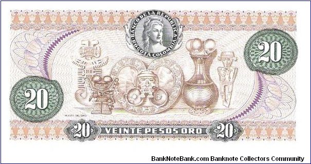 Banknote from Colombia year 1974