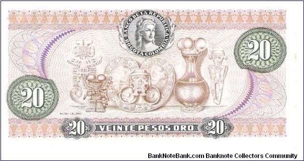 Banknote from Colombia year 1975