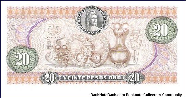 Banknote from Colombia year 1977