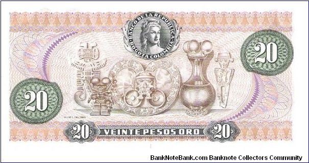 Banknote from Colombia year 1977