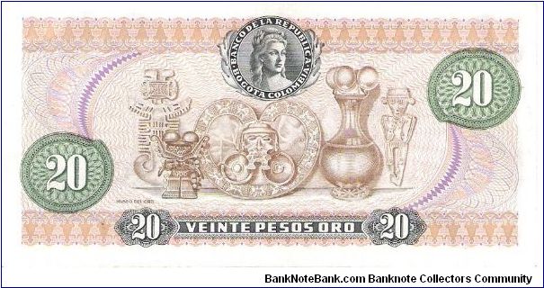 Banknote from Colombia year 1981
