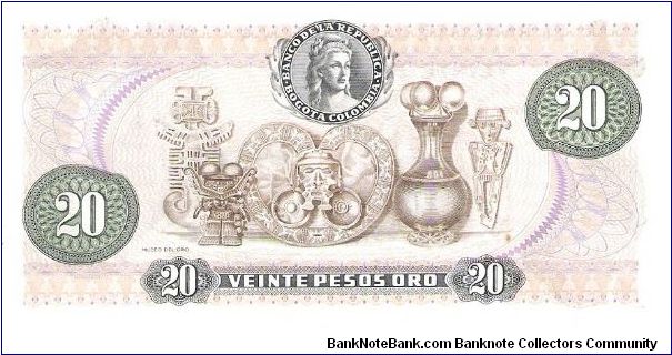 Banknote from Colombia year 1983