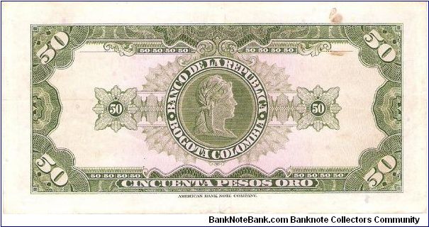 Banknote from Colombia year 1967