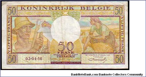 Banknote from Belgium year 1956