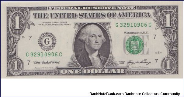2006 $1 CHICAGO FRN

**G-C BLOCK** Banknote