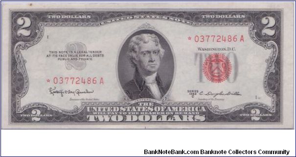 1953 C $2 **RED SEAL**

**STAR NOTE** Banknote