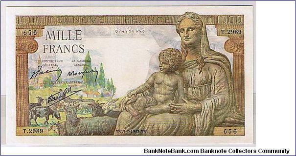 FRANC--1000 FRANCS Banknote