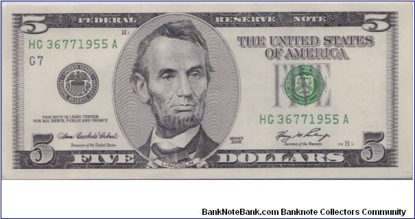 2006 $5 CHICAGO FRN Banknote