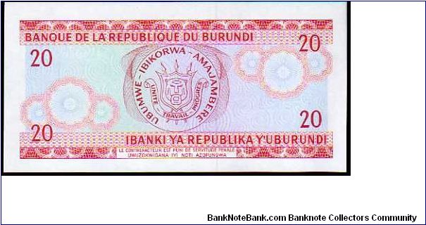 Banknote from Burundi year 1991