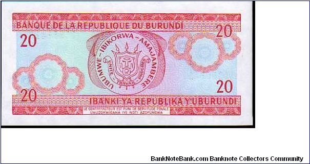 Banknote from Burundi year 2001