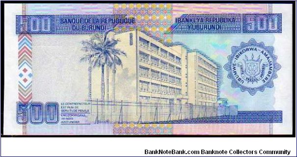 Banknote from Burundi year 1999