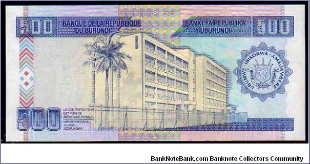 Banknote from Burundi year 2003