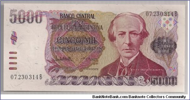 Argentina 5000 Pesos 1984 P318. Banknote