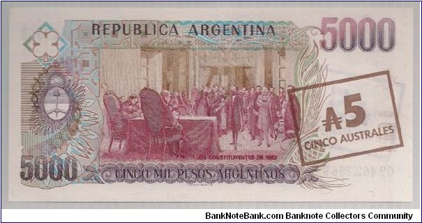 Banknote from Argentina year 1985