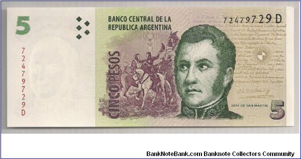 Argentina 5 Pesos 2002 P353. Banknote