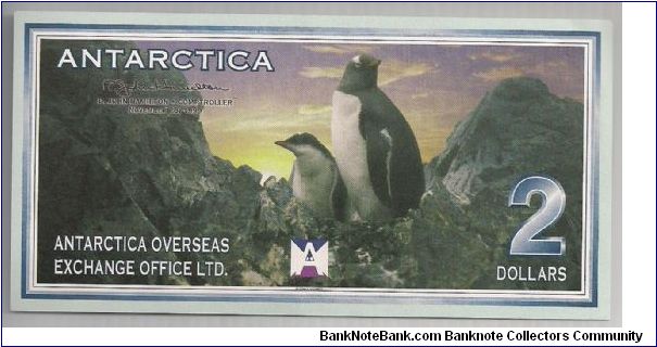 Antarctica 2 Dollars 1999 PNL. Banknote