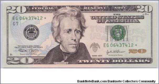 2004 $20 CHICAGO FRN

**STAR NOTE** Banknote