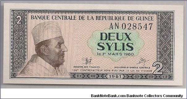 Guinea 2 Sylsi 1981 P21. Banknote