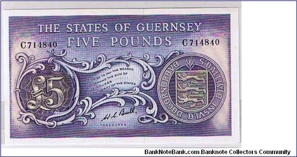 THE STATES OF GUERNSEY 5 POUNDS Banknote