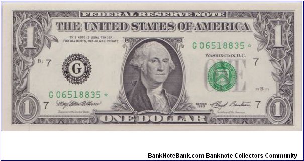 1993 $1 CHICAGO FRN

**STAR NOTE** Banknote