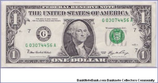 2006 $1 CHICAGO FRN

**3RD PRINTING SHIFT ERROR** Banknote