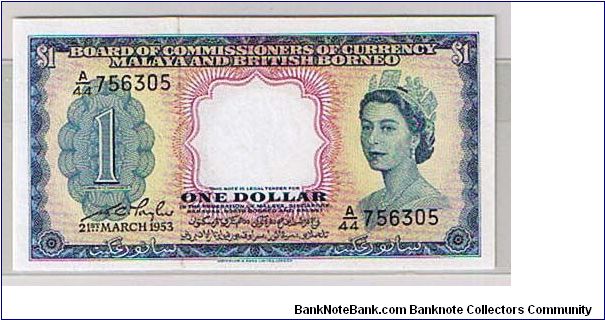 MALAYA AND BR.BORNEO $1 Banknote