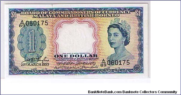 MALAYA AND BR, BORNEO-$1 Banknote