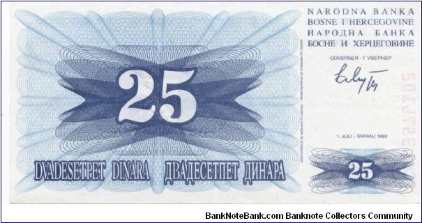 Banknote from Bosnia year 1992