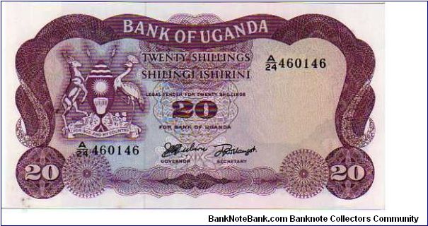 20 Shilligs/Shilingi__

pk# 3 a Banknote