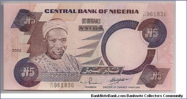 Nigeria 5 Naira 2002 P24. Banknote