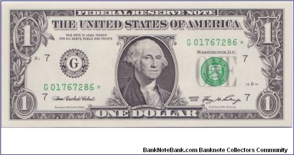2006 $1 CHICAGO FRN

**STAR NOTE**

#1 OF 5 CONSECUTIVE Banknote