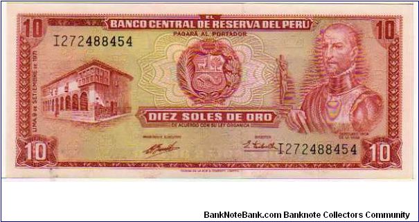10 Soles de Oro__ 

pk# 100__

19-September-1971
 Banknote