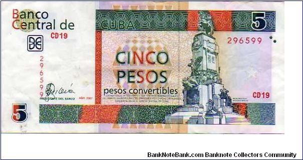 5 Pesos Convertibles__

pk# FX 48__

Foreign Exchange Certificate
 Banknote