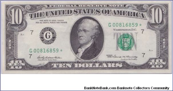 1969 $10 CHICAGO FRN

**STAR NOTE** Banknote