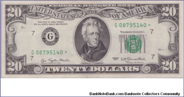 1977 $20 CHICAGO FRN

**STAR NOTE** Banknote