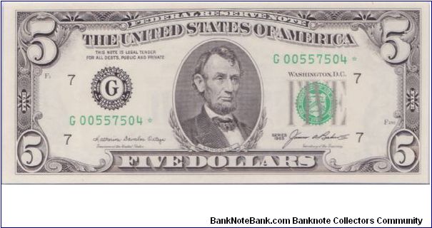 1985 $5 CHICAGO FRN

**STAR NOTE** Banknote