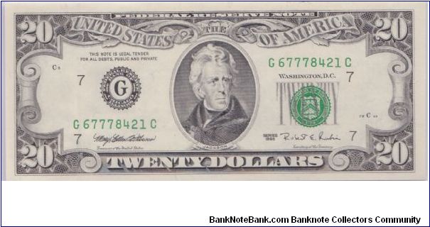 1995 $20 CHICAGO FRN Banknote