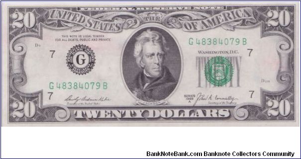 1969 A $20 CHICAGO FRN Banknote