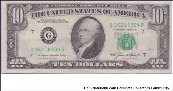 1985 $10 CHICAGO FRN Banknote