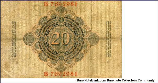 Banknote from Germany year 1908