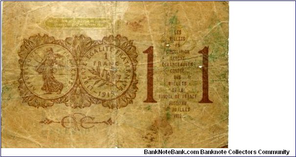 Banknote from France year 1922