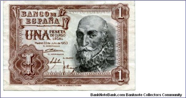 1 ptas
Brown/Black
M De Santa Cruz
Sailing ship in cachet Banknote