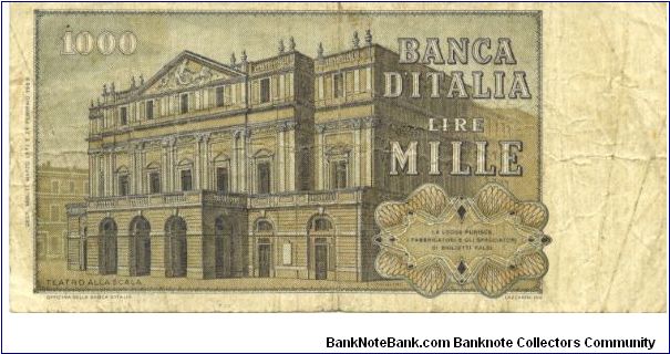 Banknote from Italy year 1969