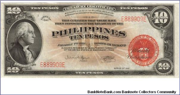 1941 20 Pesos AU/UNC (P- Treasury Certificate)
SN:E889909E (Naval Aviator Emergency Money) Banknote
