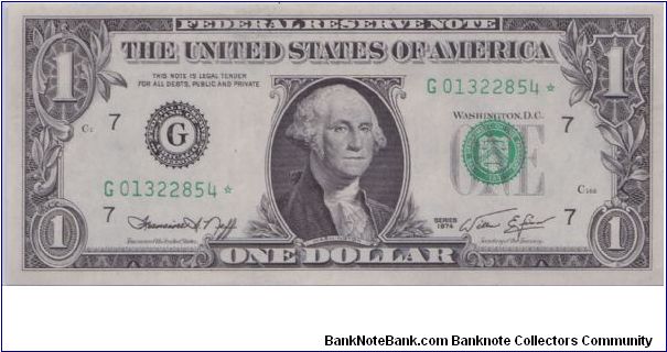 1974 $1 CHICAGO FRN

**STAR NOTE** Banknote