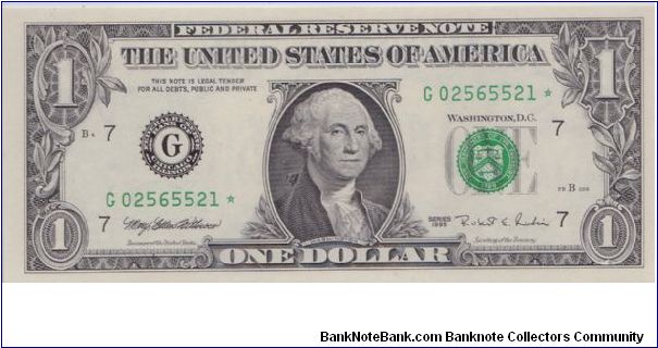1995 $1 CHICAGO FRN

**STAR NOTE** Banknote