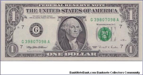 1995 $1 CHICAGO FRN Banknote
