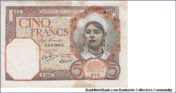 5 Francs P77b Banknote